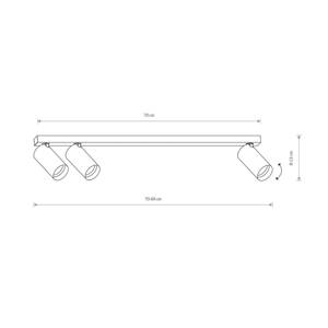 Stropné bodové svetlá Mono III, 3-pl., biele, dĺžka 84 cm, GU10