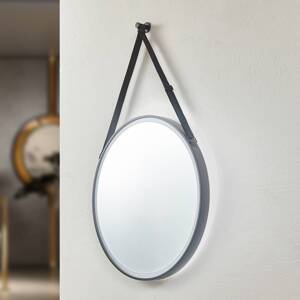 Zrkadlo Lucande LED Lelin, Ø 60 cm, čierne, hliník, CCT