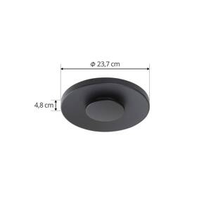Lucande LED vonkajšie nástenné svietidlo Kayana, čierne, hliník, 24 cm