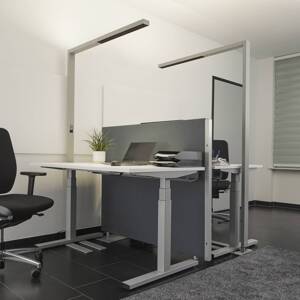 Kancelárska stojacia lampa LED Jolinda, strieborná, senzor, stmievač, sada