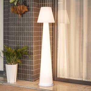 Lucande LED dobíjacie terasové svetlo Gauri, biele, Ø 34,5 cm