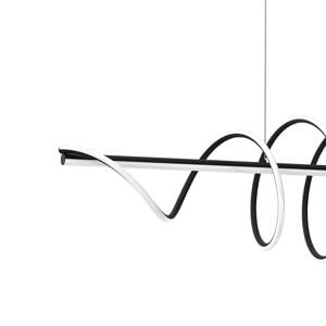Závesná LED lampa Twist, čierny plast, 30 W, dĺžka 110 cm