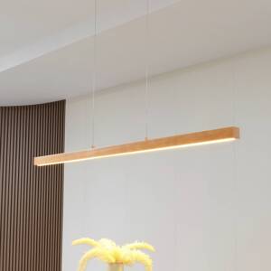 Lucande LED závesné svetlo Nihalo, drevo, 12 cm, stmievateľné, CCT