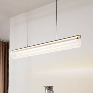 Lucande LED závesné svietidlo Alania, transparentné, kov, 86,5 cm