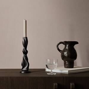 ferm LIVING Sviečka Gale, čierna, 25,4 cm, hliník