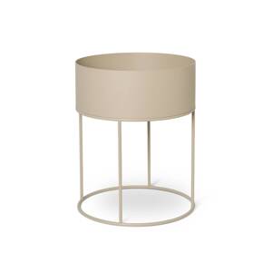 ferm LIVING Okrúhly box na rastliny, béžová farba, Ø 40 cm, oceľ