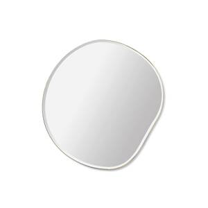 ferm LIVING nástenné zrkadlo Pond S, mosadz, Ø 50 cm, sklo, drevo