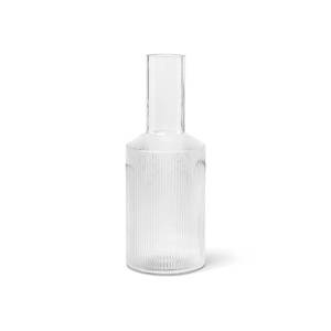 ferm LIVING Ripple karafa, číra, 1 liter, sklo, fúkaná