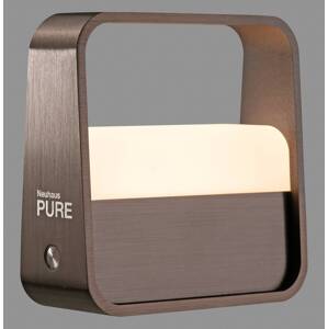 Dobíjacia stolová lampa PURE LED Pure Go, hnedá, hliník