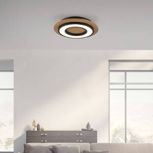 JUST LIGHT. LED stropné svietidlo Tola, okrúhle, drevo, 3 000 K