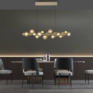 PURE LED závesné svetlo E-Popup bronzové sklo/kov CCT 18 svetiel.