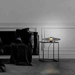 PURE LED stolová lampa Vitrum sivé sklo/hliník dotykový stmievač