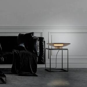 PURE LED stolová lampa Moon, sklo v bronzovej farbe/hliníkový stmievač