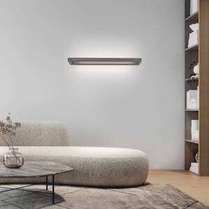 PURE LED nástenné svietidlo Puro sivá šírka 50 cm hliníkový stmievač