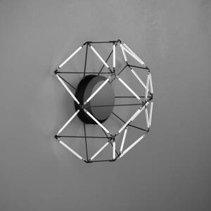 Nástenné svietidlo Euclide LED, čierne, kov, šírka 37,5 cm