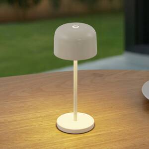 Nabíjateľná stolová lampa Lucande LED Quill, béžová, CCT, stmievateľná