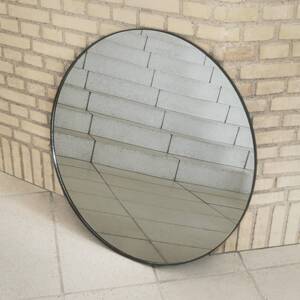 Zrkadlo AYTM Circum, číre / čierne, Ø 70 cm, sklo, MDF drevo