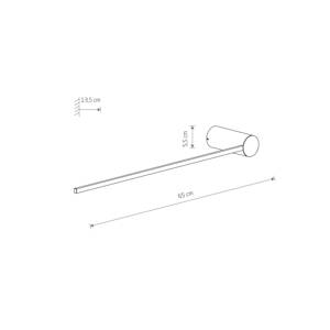 LED nástenné svetlo Arm M, výška 65 cm, čierne, kov