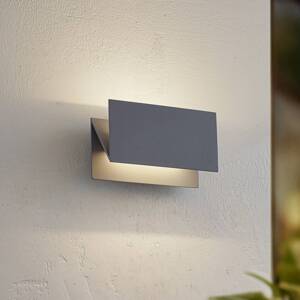 Lucande LED vonkajšie nástenné svietidlo Meja, sivé, hliník, 27 cm, IP54