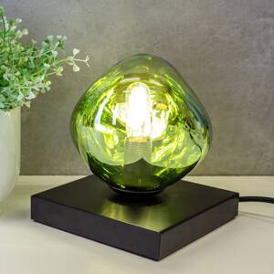 Stolná lampa Canopus, zelená, Ø 15 cm, sklo, 1 x E14