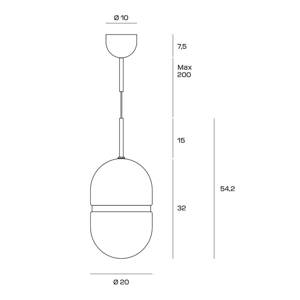 Závesné svietidlo Domu, Ø 20 cm, bronz/biela, sklo, GX53