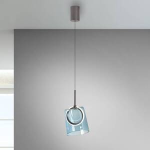 Paul Neuhaus LED závesná lampa Zula, modrá, Ø 15 cm, sklo