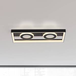 Stropné svietidlo Paul Neuhaus LED Traforo, dĺžka 45 cm, čierne