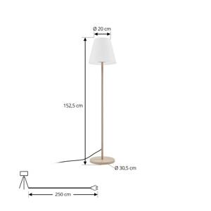 Terasové svietidlo Lucande Jaimy, béžová farba, kov, 150 cm, E27