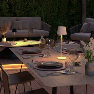 Müller Licht tint LED nabíjateľná stolová lampa Dalia, hliník, biela
