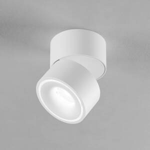 Egger LED stropný reflektor Clippo, biely/biely, Ø 10 cm, DALI, DTW