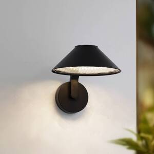 Nástenné LED svietidlo Lindby Capelo, čierne, hliník, Ø20cm