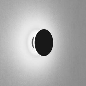 Egger LED nástenné svietidlo Orbit, čierne, Ø 12,5 cm, hliník 2 700 K