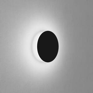 Egger LED nástenné svietidlo Orbit, čierne, Ø 25 cm, hliník, 2 700 K
