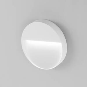 Egger LED vonkajšie nástenné svietidlo Vigo XL, biele Ø 20 cm hliník 3 000