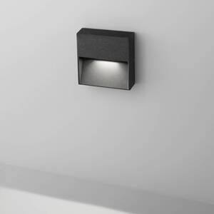 Egger LED vonkajšie nástenné svietidlo Vigo Q čierne 11x11 cm hliník 3 000