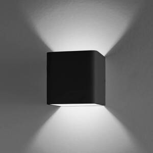 Egger LED nástenné svietidlo Gino, čierne 3 000 K 10x10 cm stmievateľné