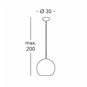 KOLARZ Luna závesná lampa, Ø 30 cm, zlatá farba, kov/sklo
