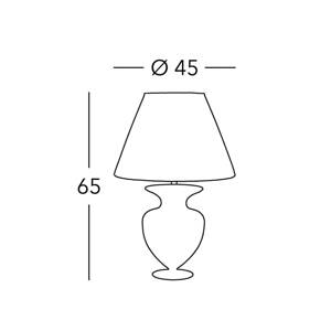 KOLARZ Anfora stolová lampa, krémová farba, výška 65 cm, sklo