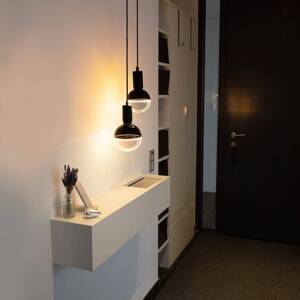 SEGULA LED-Globe Illusion E27 G125 číra/čierna 5W 1900K dim