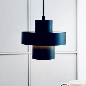Dyberg Larsen závesná lampa Stoke, čierna, Ø 20 cm, kov