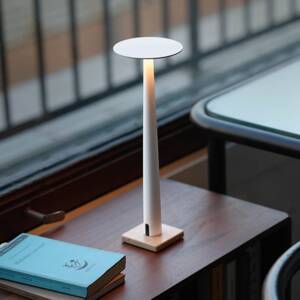 Dobíjacia stolová lampa Nemo LED Portofino, biela, mramor