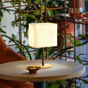 Stolná lampa Bolzano, béžová, ľan, výška 30 cm, E14