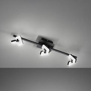 Stropné svietidlo Ray LED, 60 cm, 3 svetlá, čierne, kov