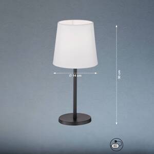 Stolná lampa Rimini, chintz, biela/čierna, E14, 30 cm