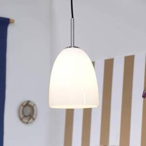 Dyberg Larsen závesná lampa Jazz, Ø 18 cm, opál/oceľ, sklo