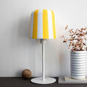 Dyberg Larsen stolová lampa Gry, žltá/biela, výška 49,5 cm