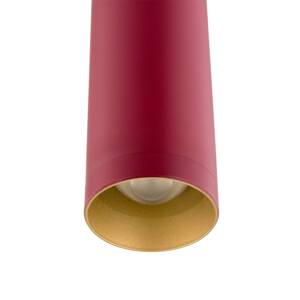 LED závesné svietidlo Rulo, červené, Ø 3,2 cm, oceľ, 3000 K