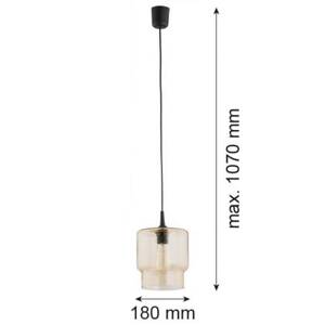 Sklenené závesné svietidlo Nesto, jantárová farba, Ø 18 cm, E27