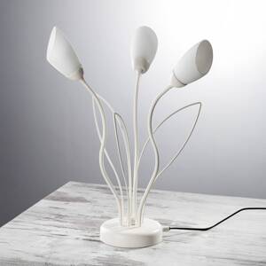Stolová lampa Gloriosa, krémová, sklo, 3 svetlá