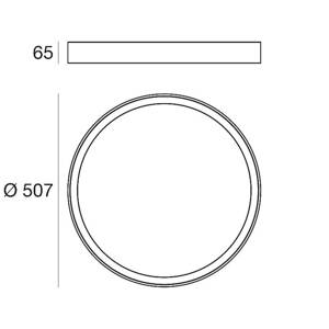 LED stropné svietidlo Tara R, Ø 50,7 cm, čierna, hliník, 3 000 K
